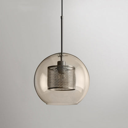 Sleek Round Cut Glass Pendant Light Fixture