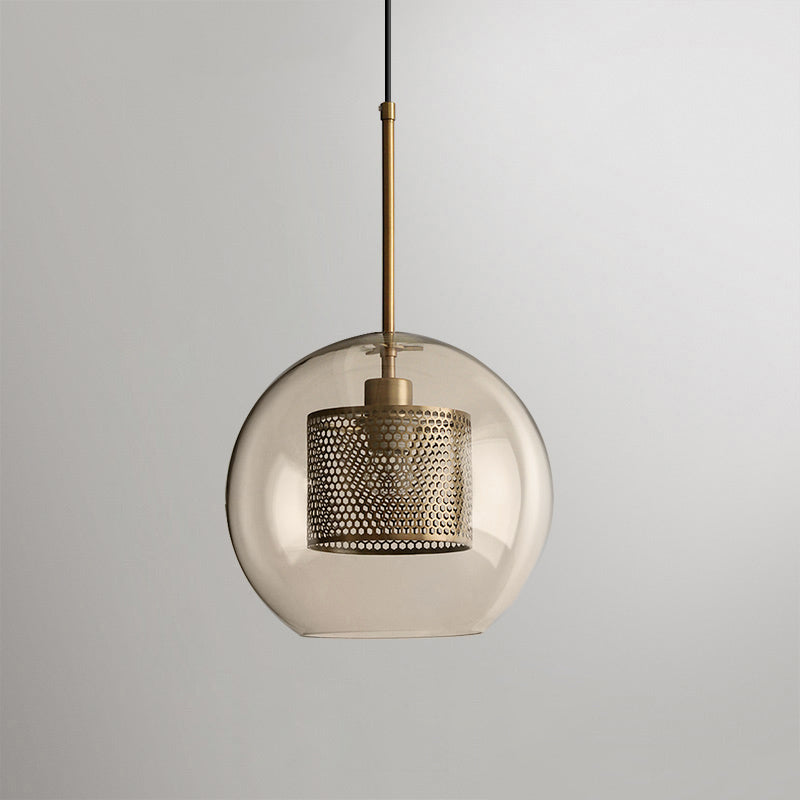 Sleek Round Cut Glass Pendant Light Fixture