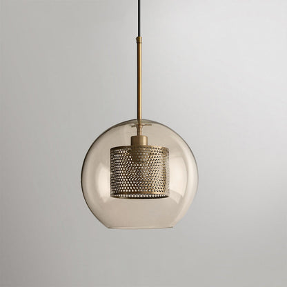 Sleek Round Cut Glass Pendant Light Fixture