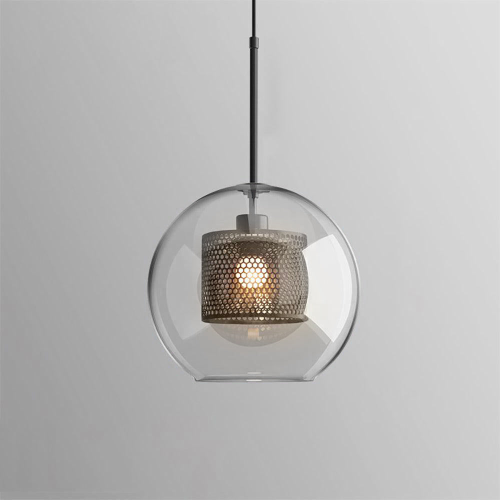 Sleek Round Cut Glass Pendant Light Fixture