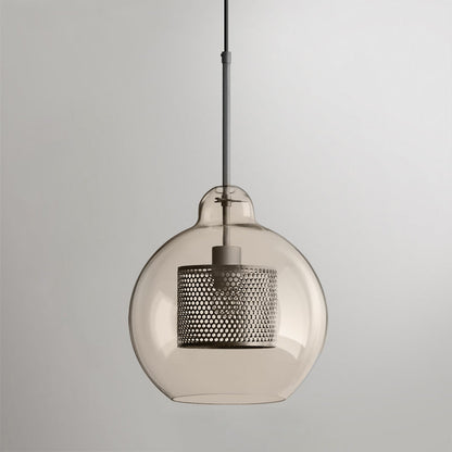 Sleek Round Cut Glass Pendant Light Fixture