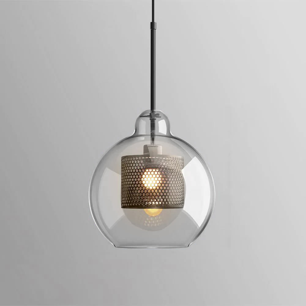 Sleek Round Cut Glass Pendant Light Fixture