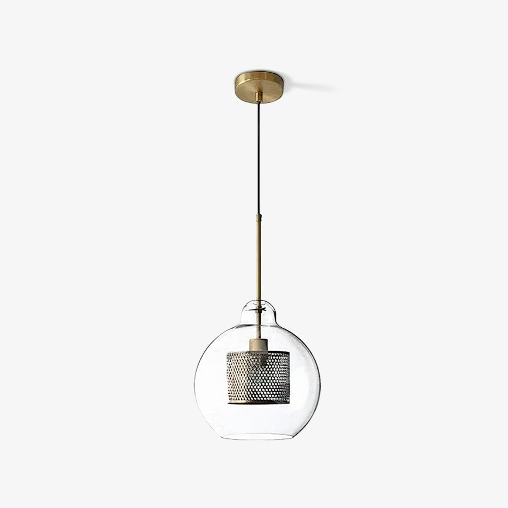 Sleek Round Cut Glass Pendant Light Fixture