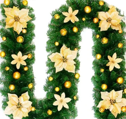 Festive Holiday Garland with LED Lights - Fesara