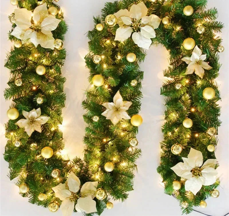 Christmas Garland | Elegant Rattan Banner with LED Lighting 1