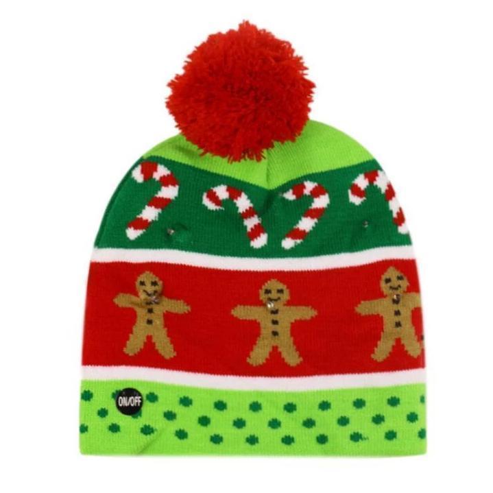 Festive Holiday LED Beanie Hat