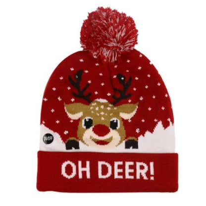 Festive Holiday LED Beanie Hat