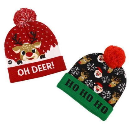 Festive Holiday LED Beanie Hat