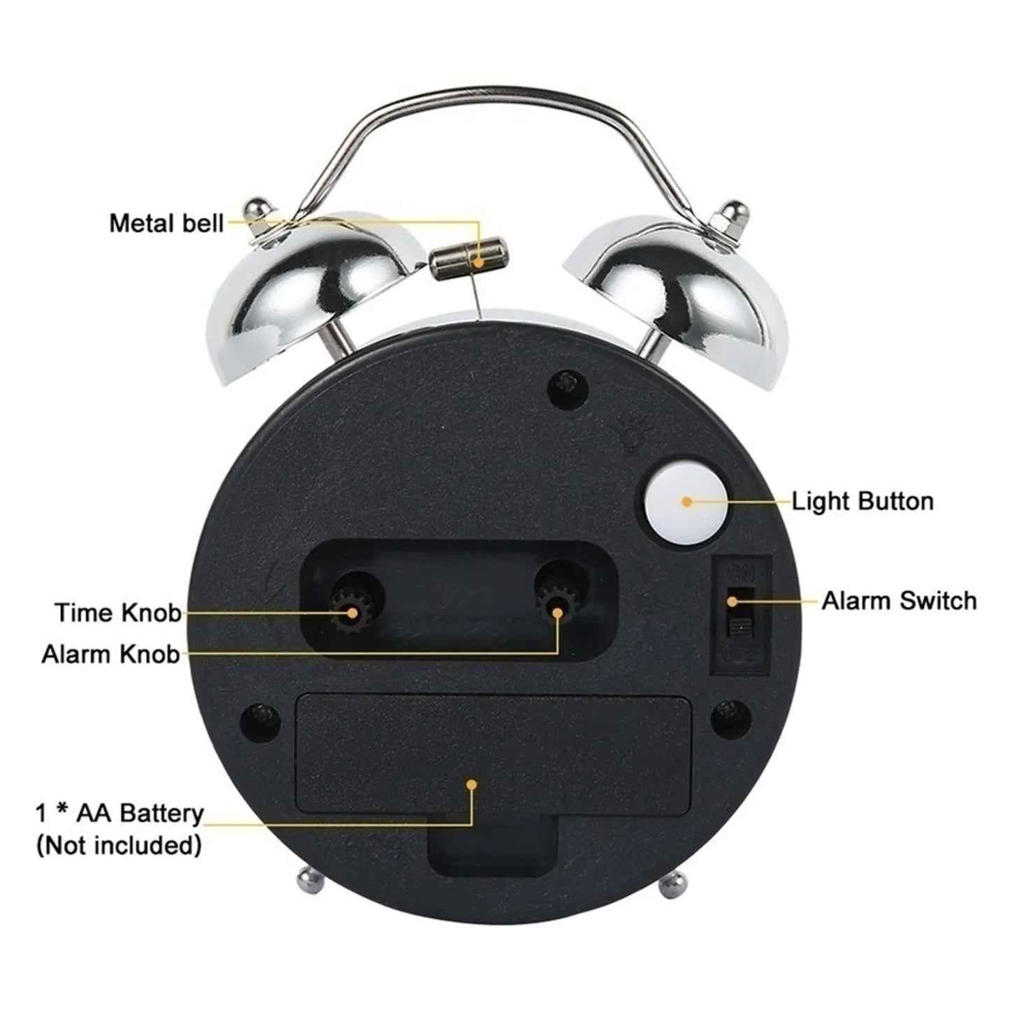 ChronoBell | Powerful Retro Twin Bell Alarm Clock for Deep Sleepers 4