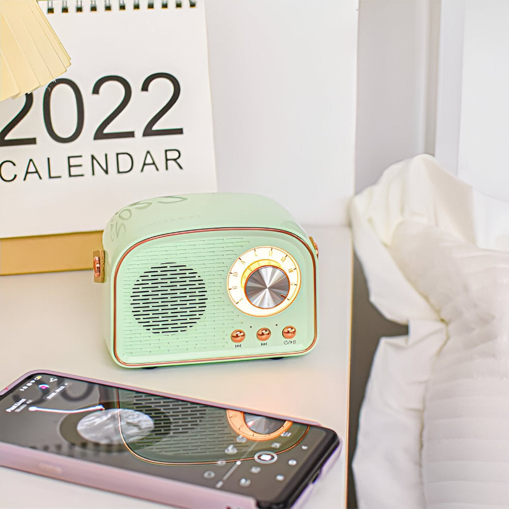 Classic Bluetooth Speaker with Vintage Radio Style