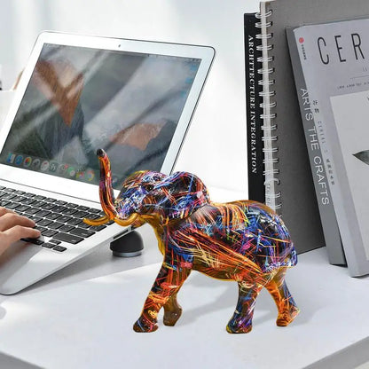 Vibrant Elephant Figurine Large Decorative Statue