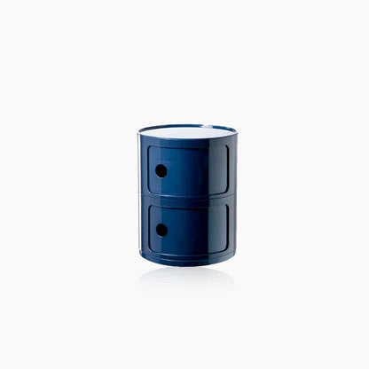 Round Accent Table with Storage and Shelf