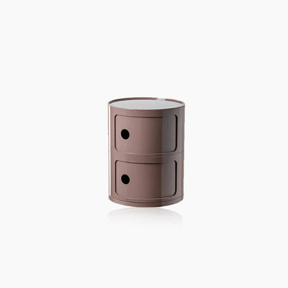 Round Accent Table with Storage and Shelf