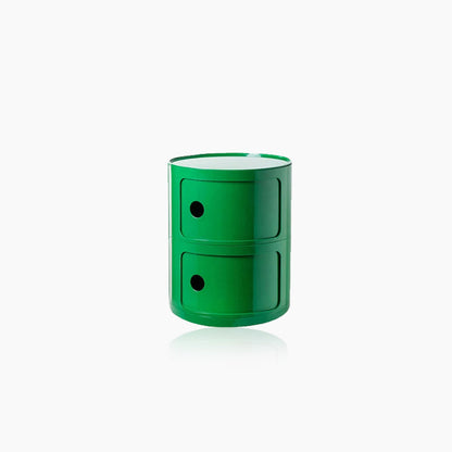 Round Accent Table with Storage and Shelf