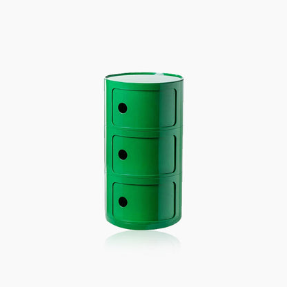 Round Accent Table with Storage and Shelf