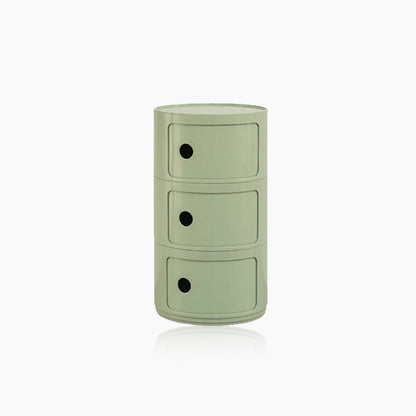 Round Accent Table with Storage and Shelf