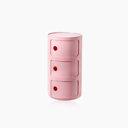 Round Accent Table with Storage and Shelf