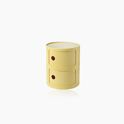 Round Accent Table with Storage and Shelf