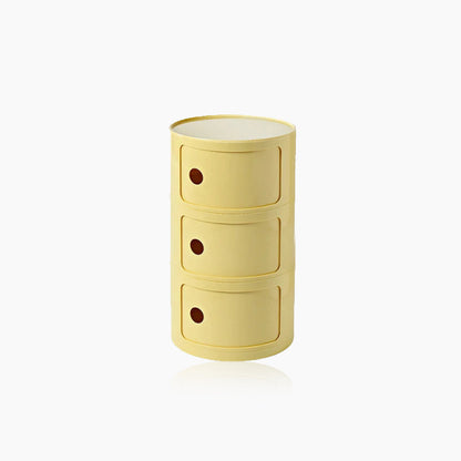 Round Accent Table with Storage and Shelf