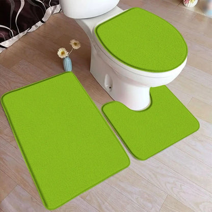 Soft Plush 3-Piece Bathroom Rug Set with Grip Bottom