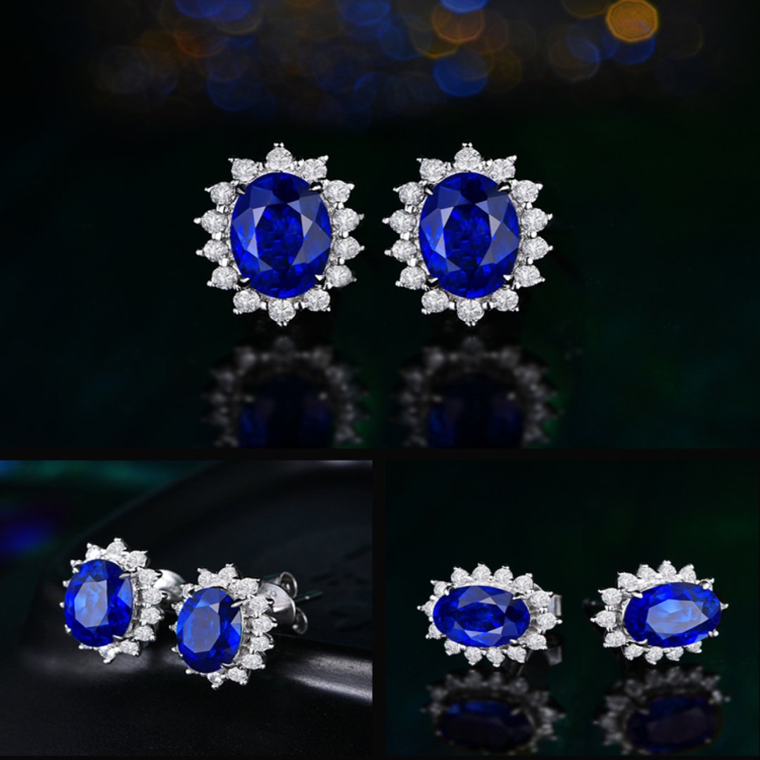 Exotic Azure Drop Gemstone Earrings