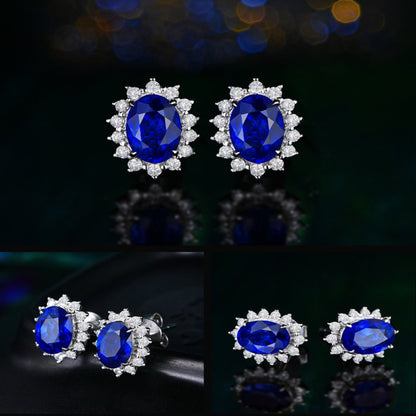 Exotic Azure Drop Gemstone Earrings