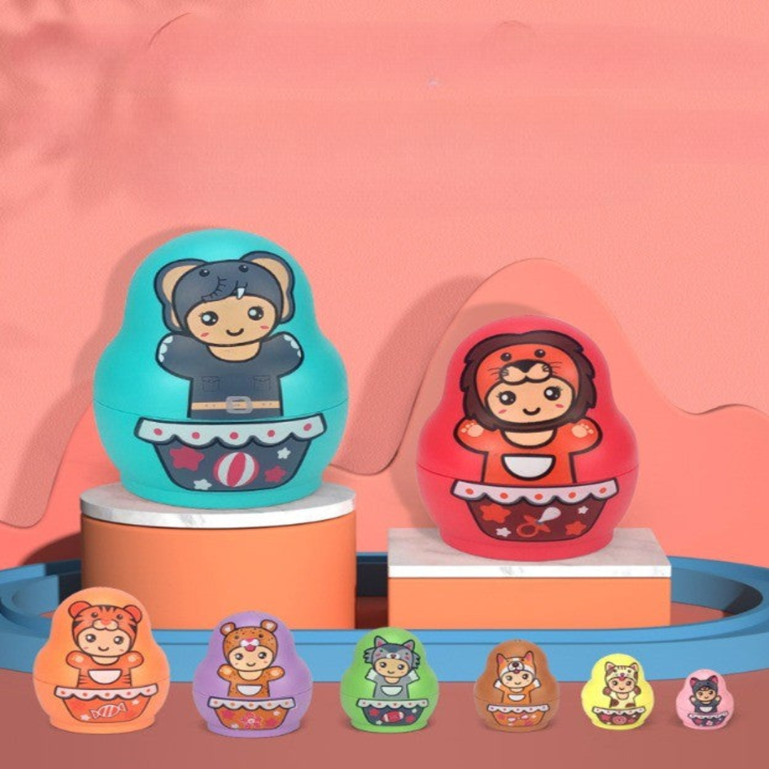 Fun Colorful Wooden Russian Nesting Dolls