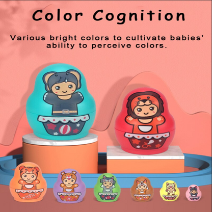 Fun Colorful Wooden Russian Nesting Dolls
