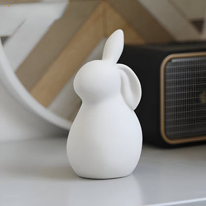 Simple White Ceramic Bunny Figurine Decoration