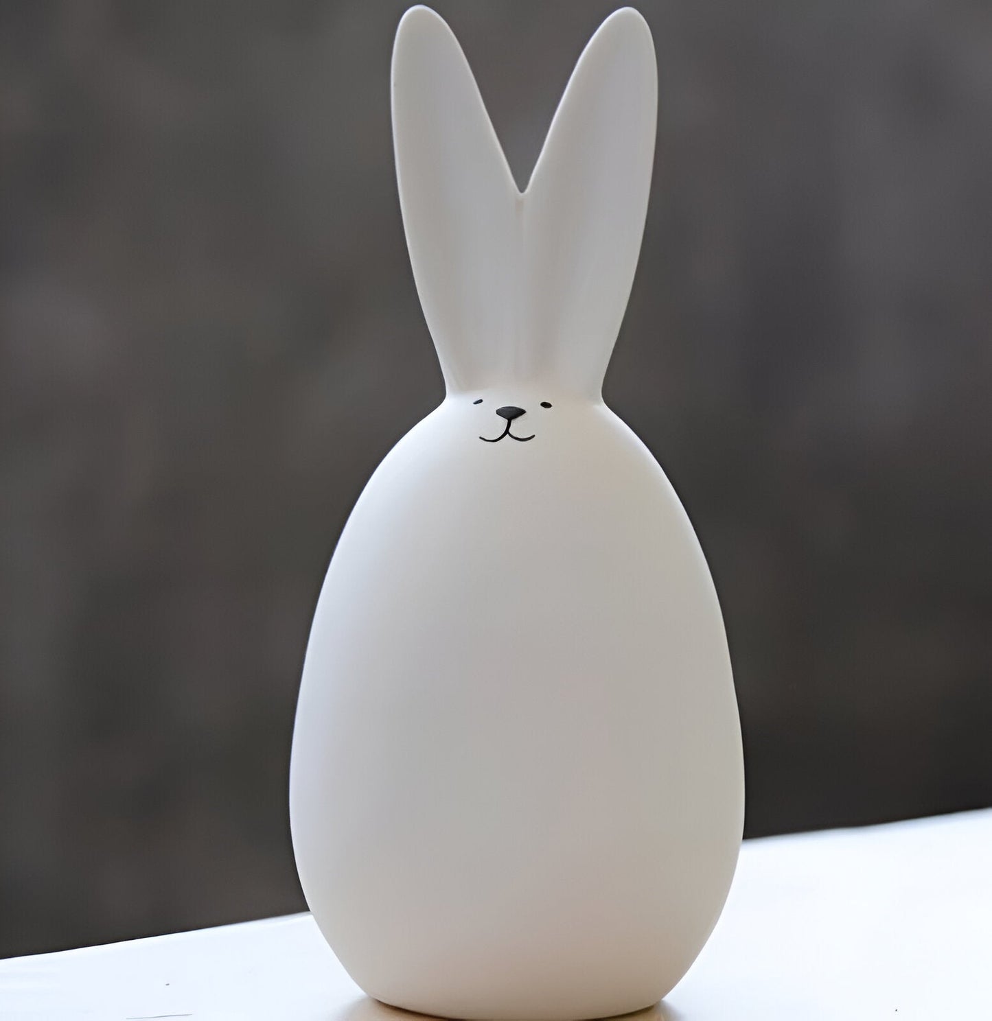Simple White Ceramic Bunny Figurine Decoration