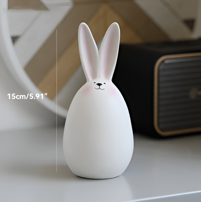 Simple White Ceramic Bunny Figurine Decoration