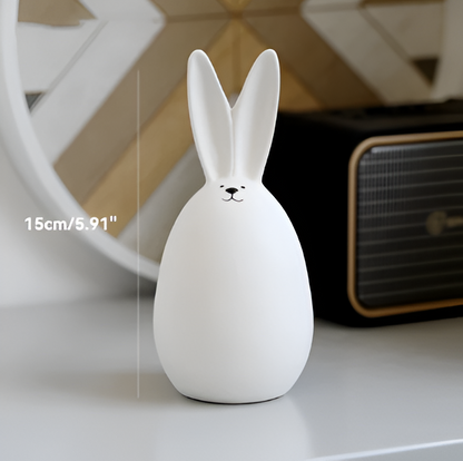 Simple White Ceramic Bunny Figurine Decoration