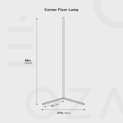 Tall Slim Corner Lamp LED Adjustable Modern Style
