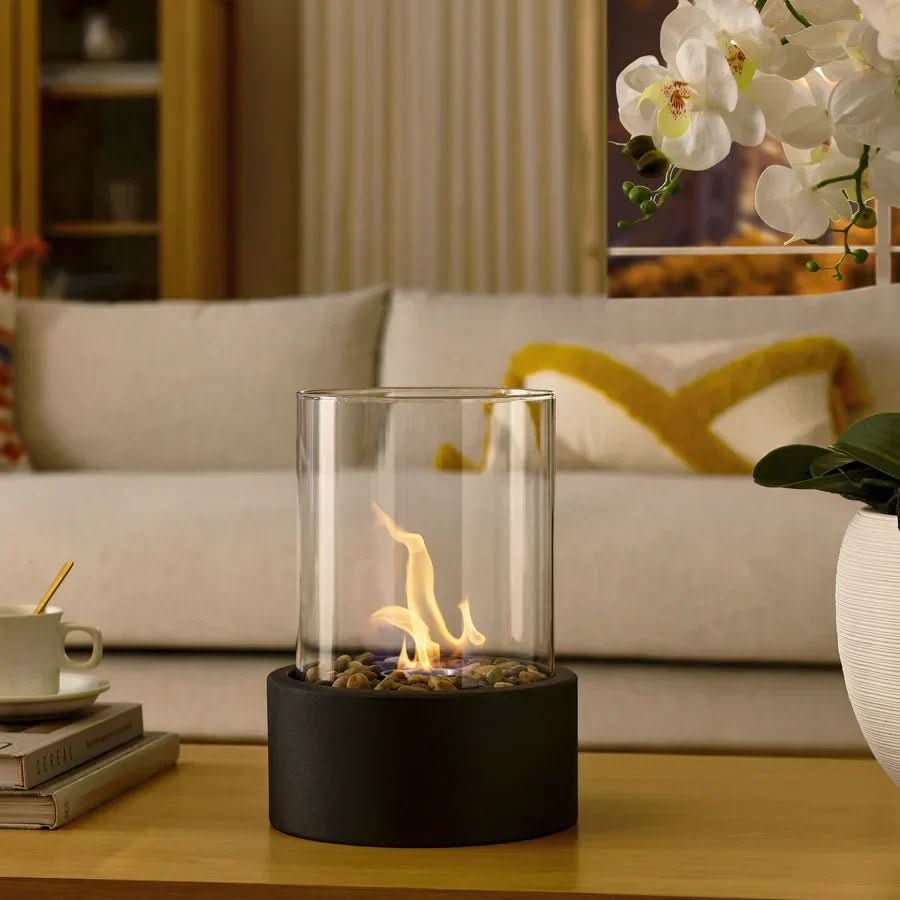 Contemporary Ethanol Table Fire Pit with Realistic Flame Effect