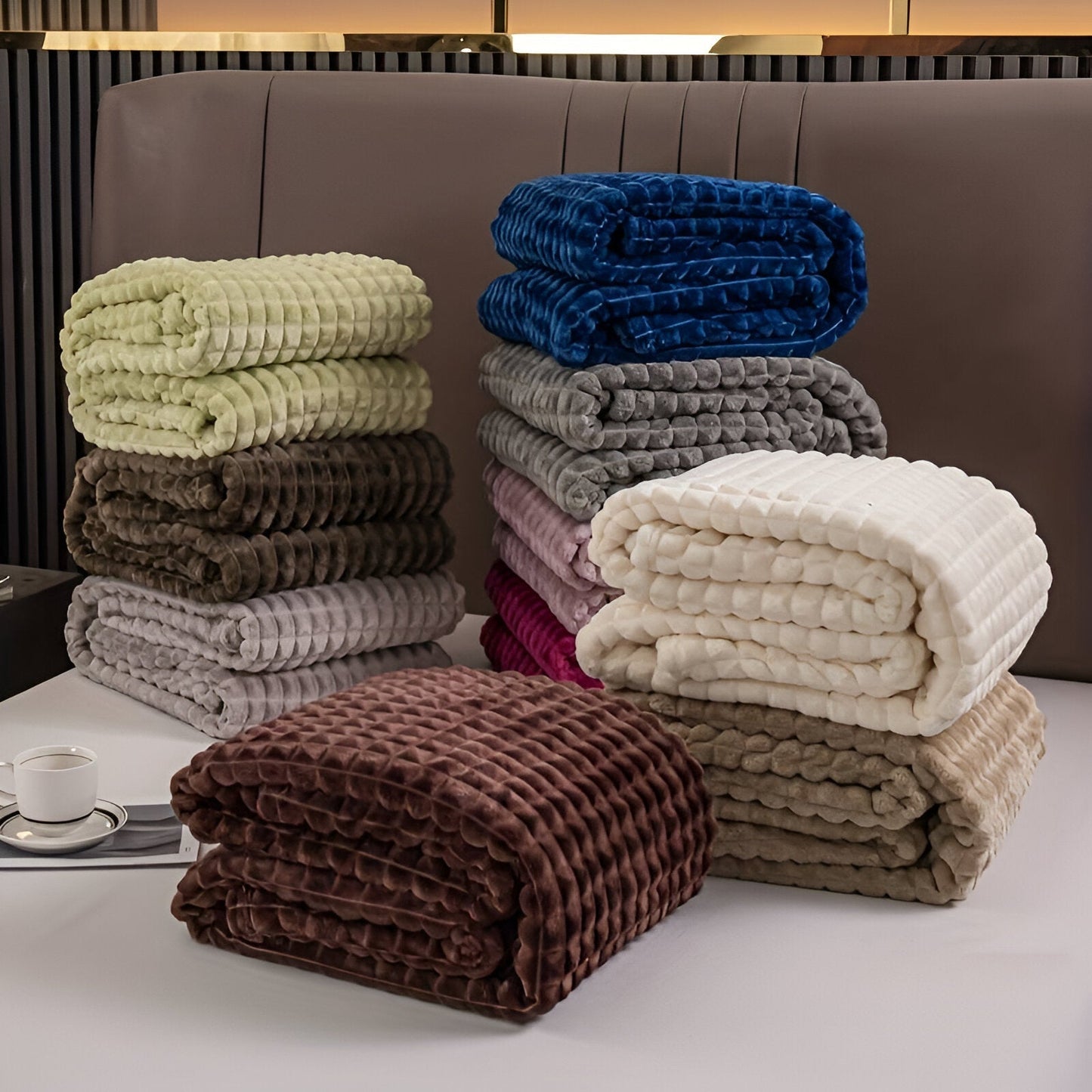 CozyCoral | Ultra-Soft Elegant Plaid Blanket for Ultimate Comfort 4