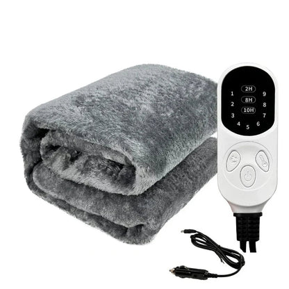 Warm Car Blanket with Timer | 12V Heated Auto Blanket - Fesara