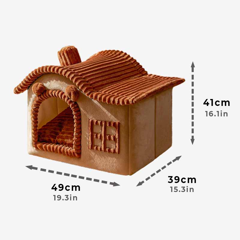 CozyNest | Plush Safe Indoor Cat Bed with House Design and Cave Style 4