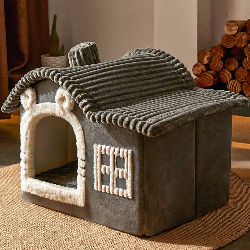 CozyNest | Plush Safe Indoor Cat Bed with House Design and Cave Style 5