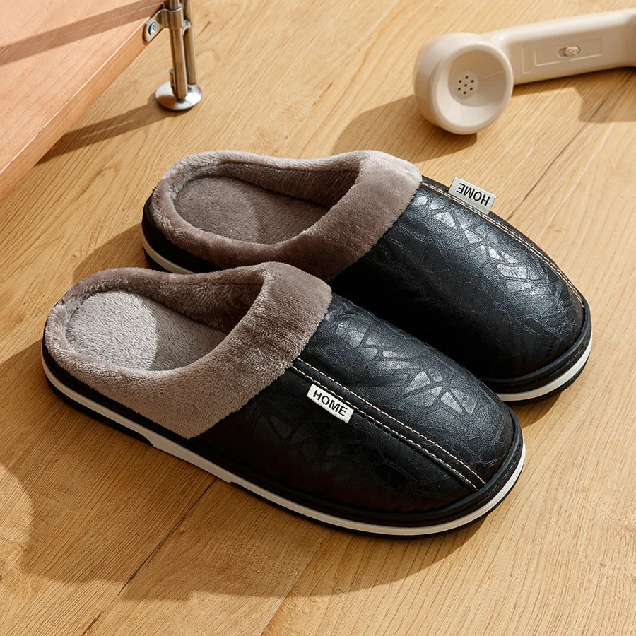 Warm Fuzzy Men's Indoor Slippers for Cold Winter - Fesara