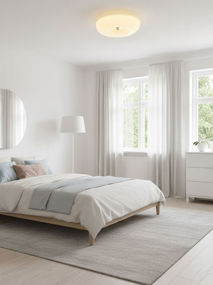 Soft White Glass Semi Flush Ceiling Light Fixture