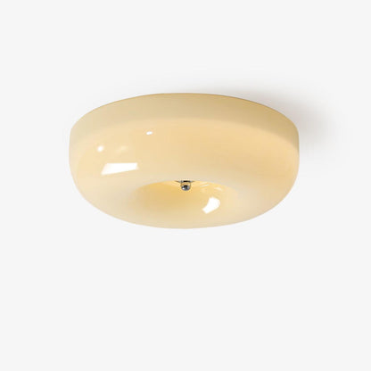 Soft White Glass Semi Flush Ceiling Light Fixture - Fesara