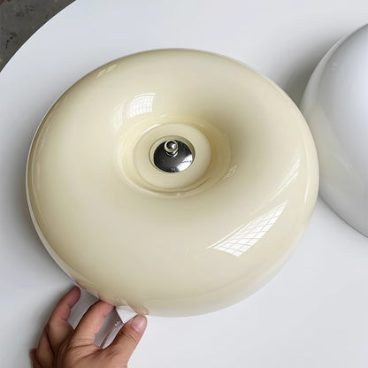 Soft White Glass Semi Flush Ceiling Light Fixture