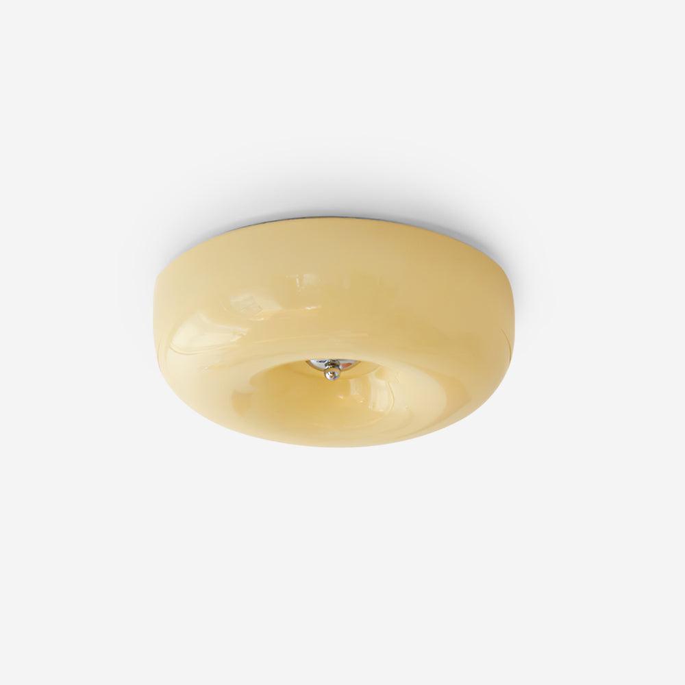 Soft White Glass Semi Flush Ceiling Light Fixture