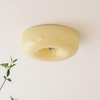 Soft White Glass Semi Flush Ceiling Light Fixture