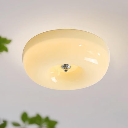 Soft White Glass Semi Flush Ceiling Light Fixture