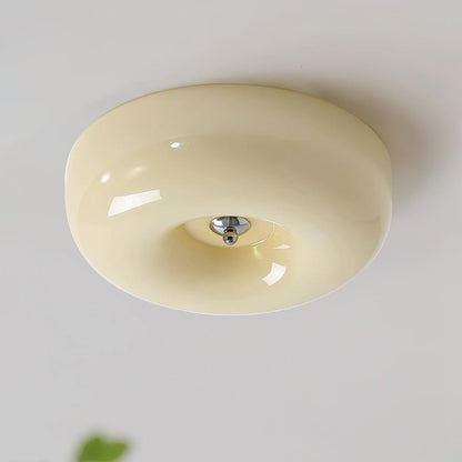 Soft White Glass Semi Flush Ceiling Light Fixture