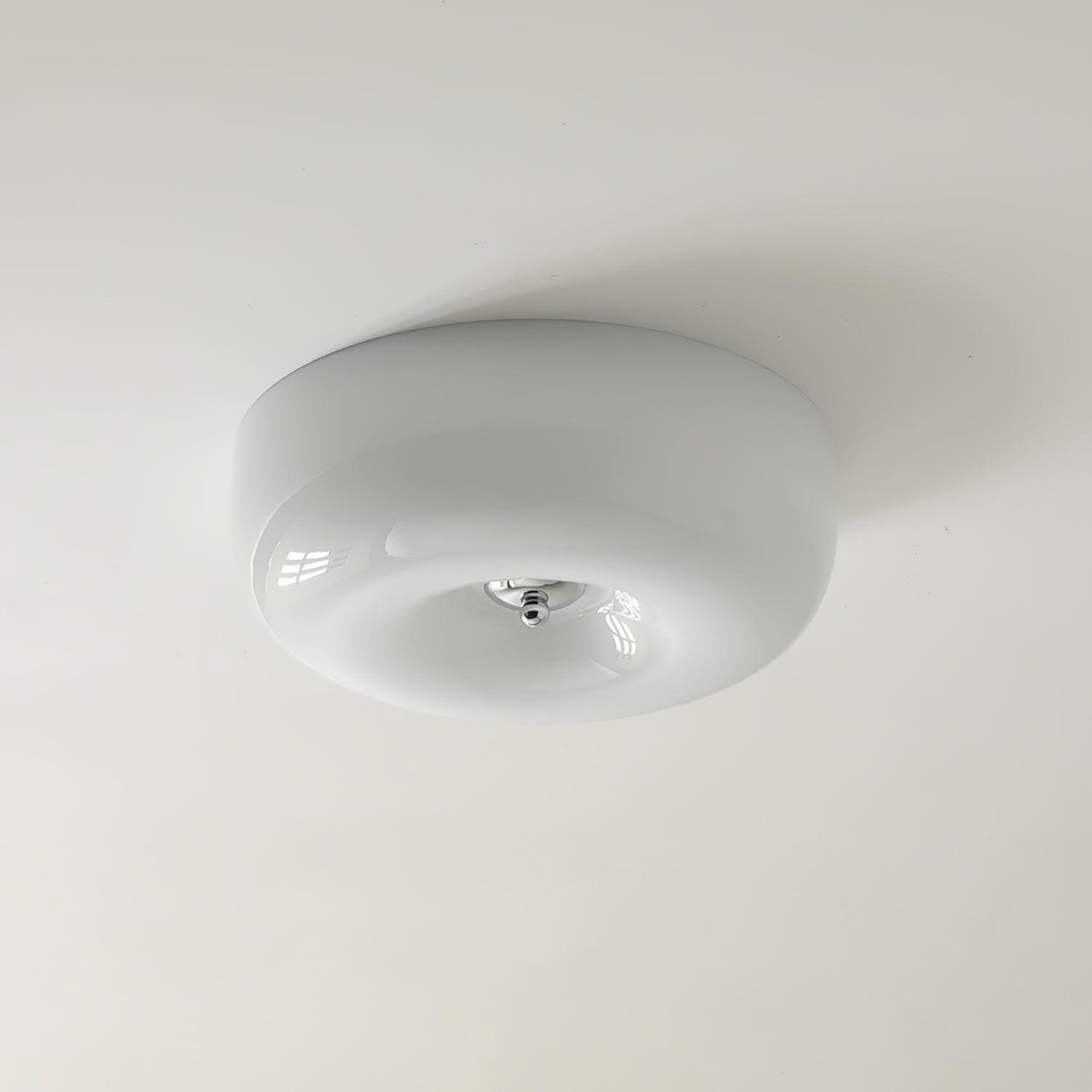 Soft White Glass Semi Flush Ceiling Light Fixture