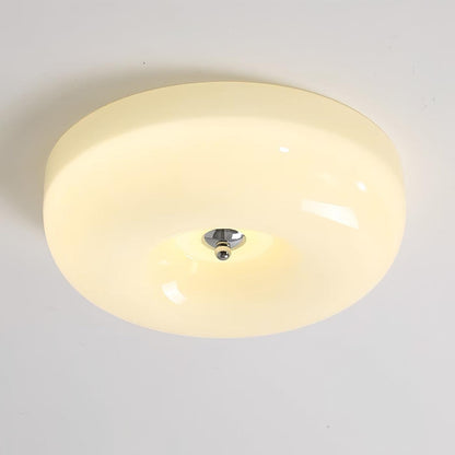 Soft White Glass Semi Flush Ceiling Light Fixture
