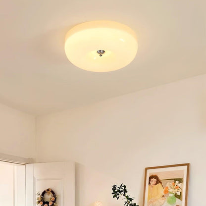 Soft White Glass Semi Flush Ceiling Light Fixture
