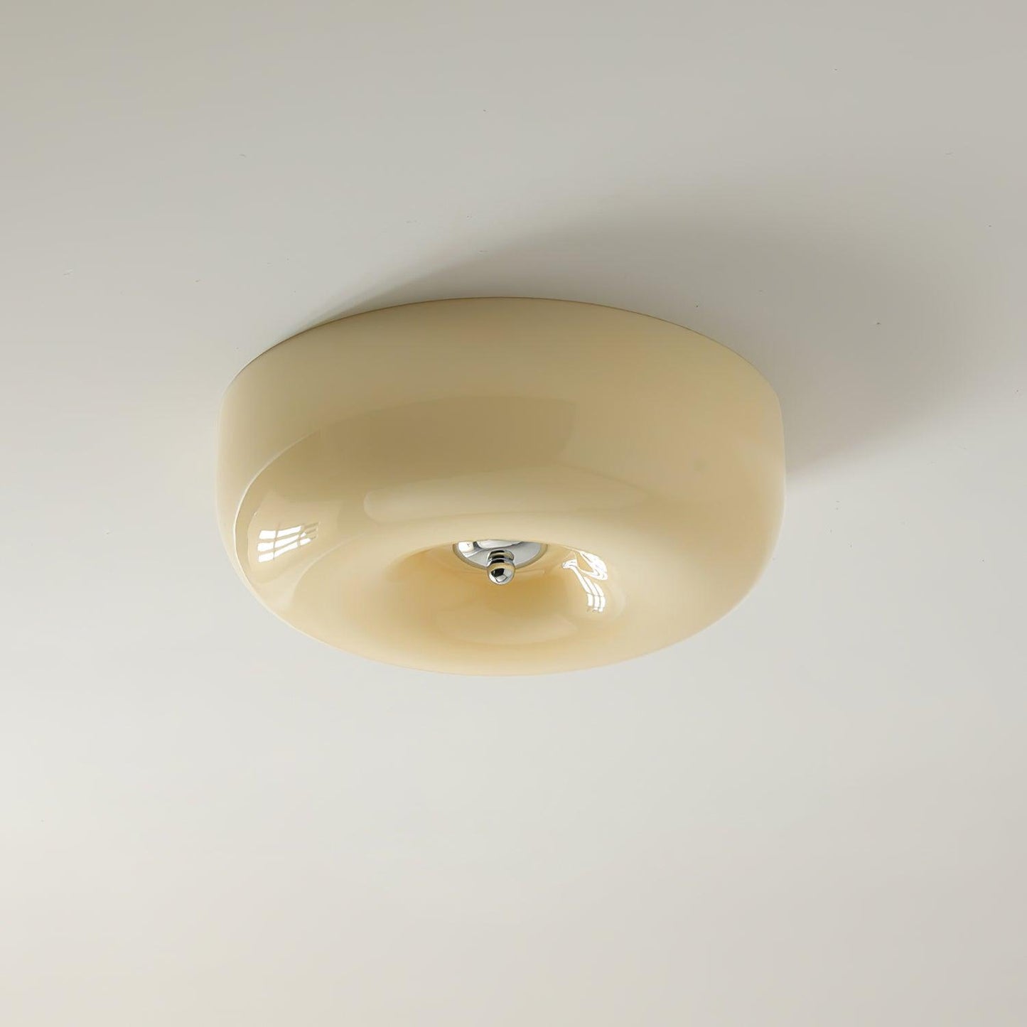 Soft White Glass Semi Flush Ceiling Light Fixture